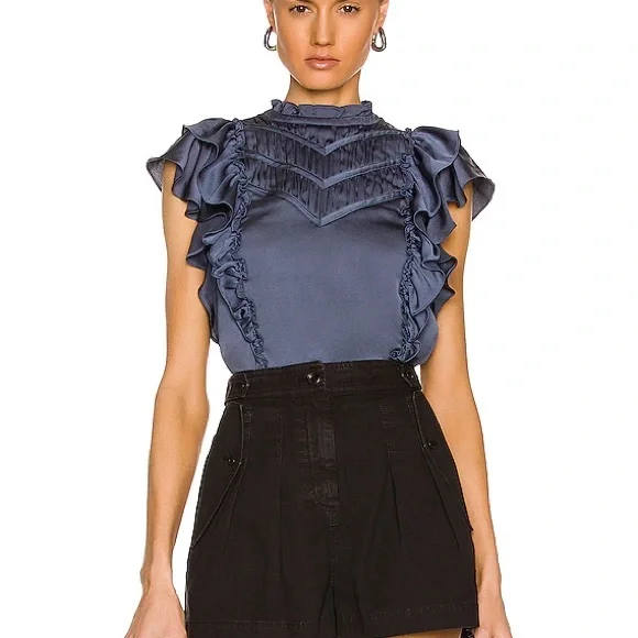 Veronica Beard Mandell top in slate - Picture 1 of 7